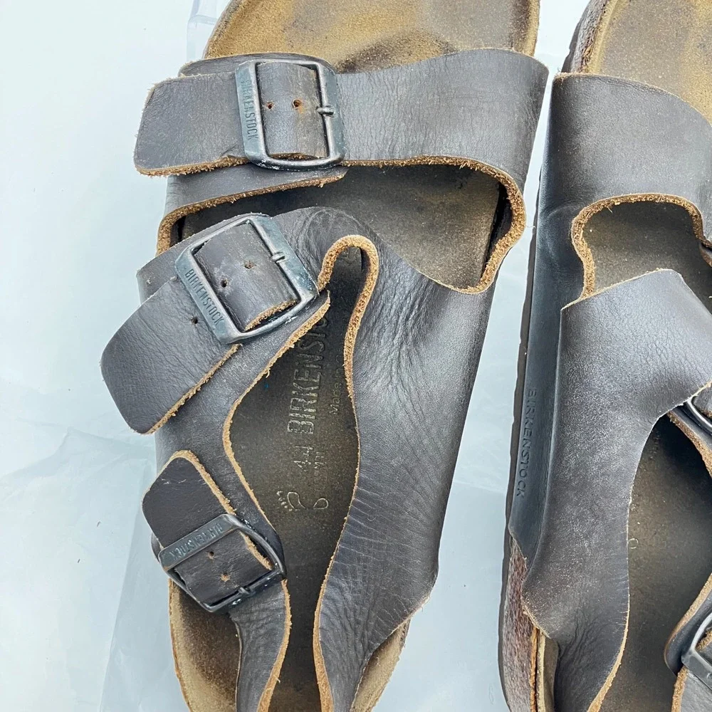 Birkenstock Sandals Milano EU 44 L13 M11 Brown Oiled Leather Backstrap